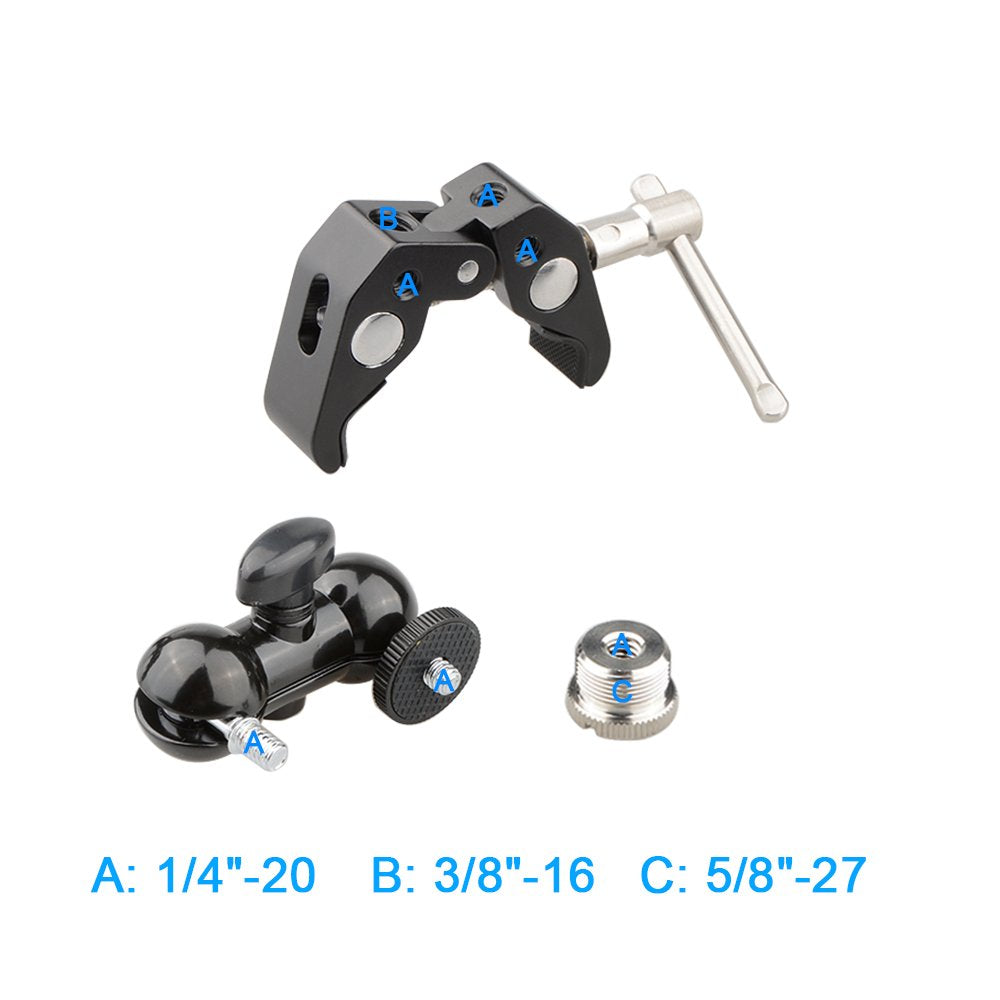 Camvate Crab Clamp & Mini Ball Head Camera Mount For Microphones - 1196