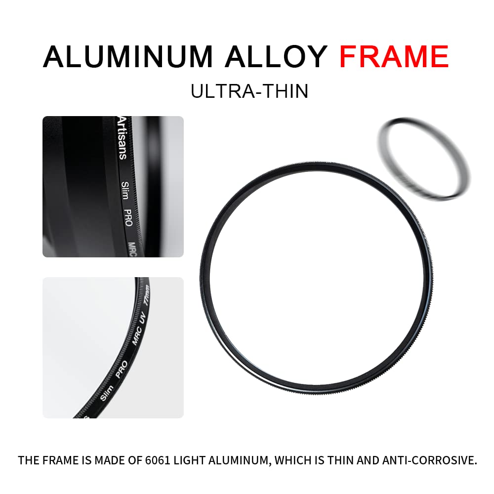 7Artisans Uv Protection Filter Hydrophobic Scratch Resistant Ultra Slim Uv Filter (77Mm, Mc Uv)