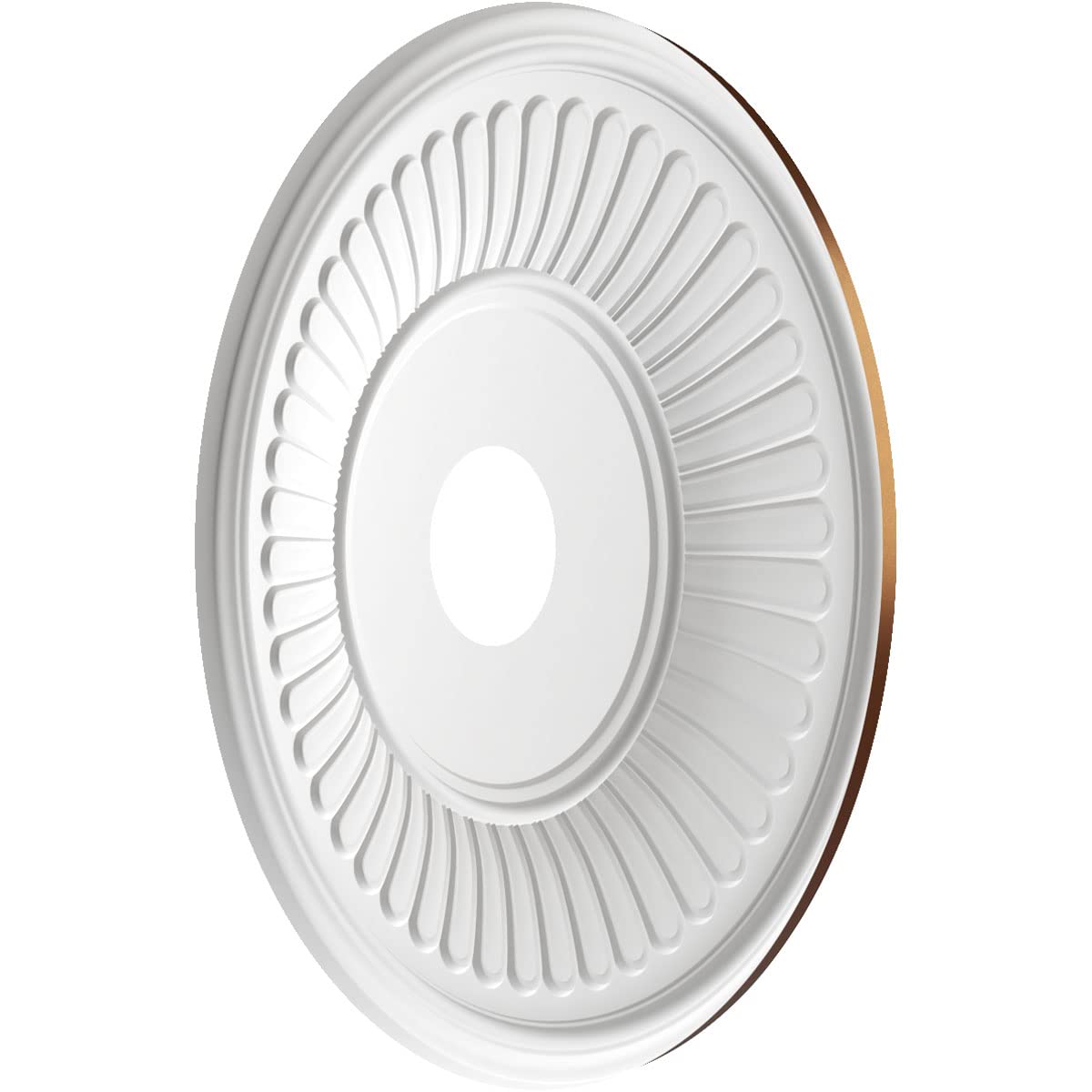 Ekena Millwork Cmp19Becdc Berkshire Thermoformed Pvc Ceiling Medallion (Fits Canopies Up To 8 3/8), 19Od X 3 1/2Id X 1P, Metalli