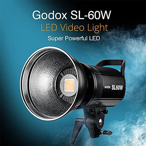 Godox Sl 60W 60W Cri95+ Qa>90 5600300K Bowens Mount Led Continuous Video Light, Brightness Adjustment, 433Mhz Grouping System,Fo