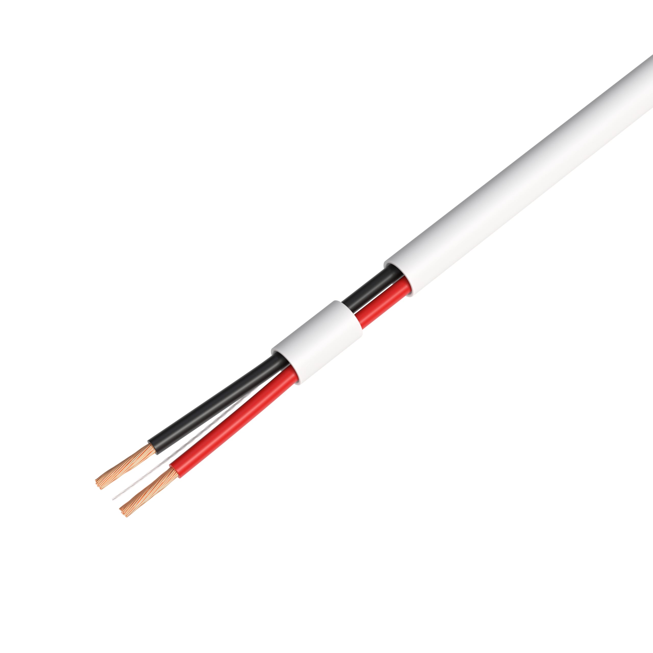 Cables Direct Online 22/2 Stranded CCA Alarm Cable 500ft White for Low Voltage