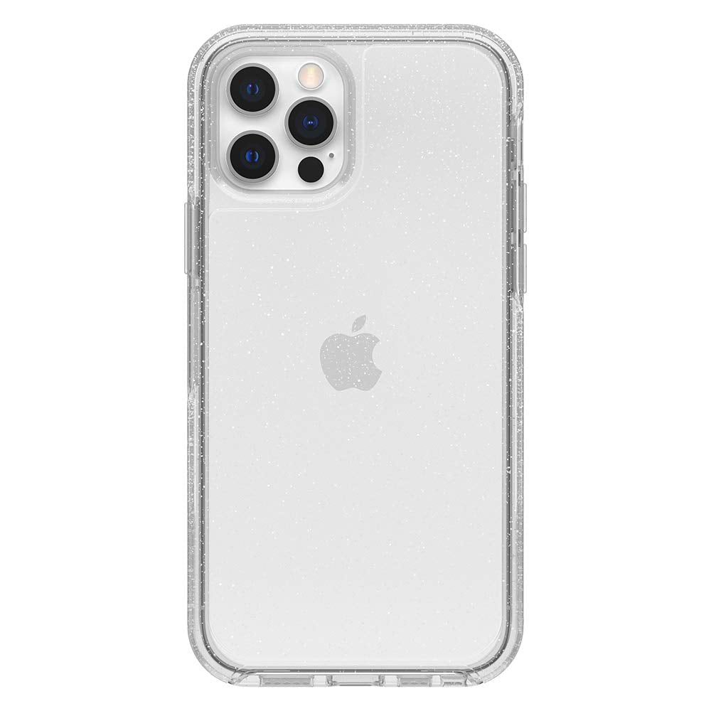 Otterbox Iphone 12 & Iphone 12 Pro Symmetry Series Case   Stardust (Silver Flake/Clear), Ultra Sleek, Wireless Charging Compatib