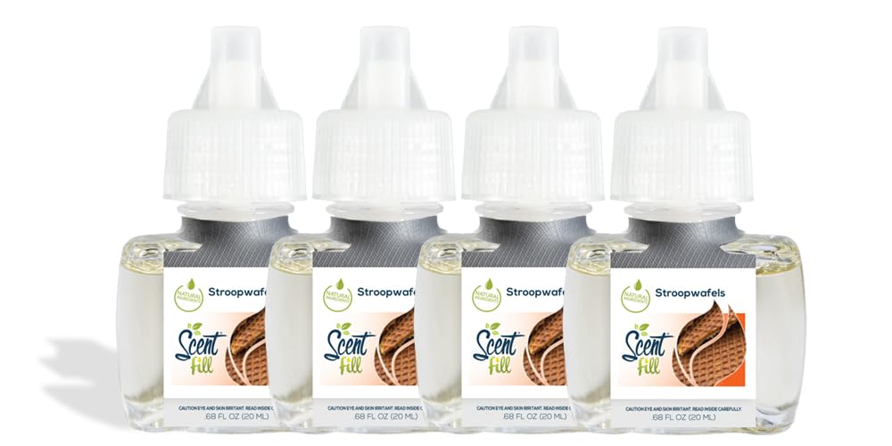 Scent Fill Stroopwafels Plug in Air Freshener, 4 Scented Oil Refills