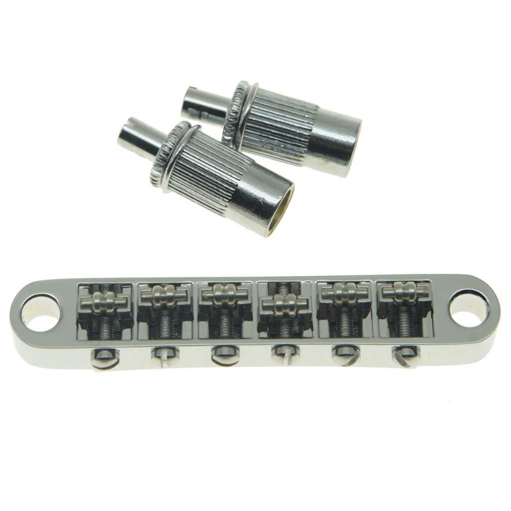 Dopro Guitar Roller Saddle Bridge Tune-O-Matic Bridge For Epiphone Les Paul,Sg,Dot,Bigsby Guitar With M8 Threaded Posts Chrome