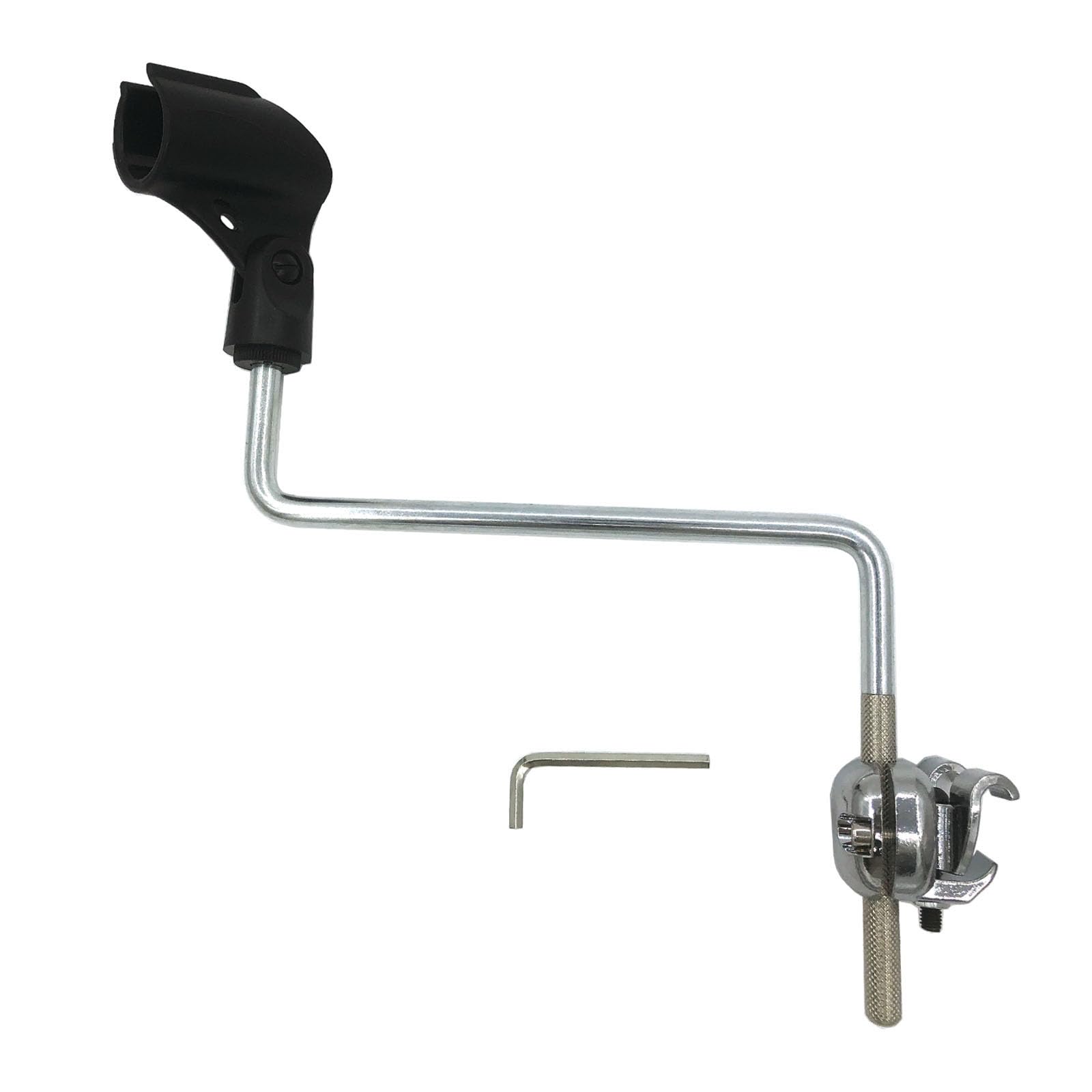 TUOREN Drum Rim Microphone Clamp 5/8 Inch Thread Head Z Shape Mic Arm with Shock Mount Microphone Clip and Drum Hoop Clamp, Perc