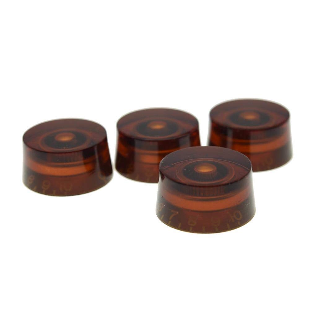 Dopro 4Pcs Usa(Imperial) Lp Guitar Speed Dial Knobs 24 Fine Splines Control Knobs For Usa Les Paul/Cts Pots Amber