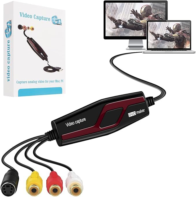 Video Capture Card Usb 2.0, Rca To Usb Video Capture Device, Digital Video Converter Grabber To Save Digital Files For Your Mac