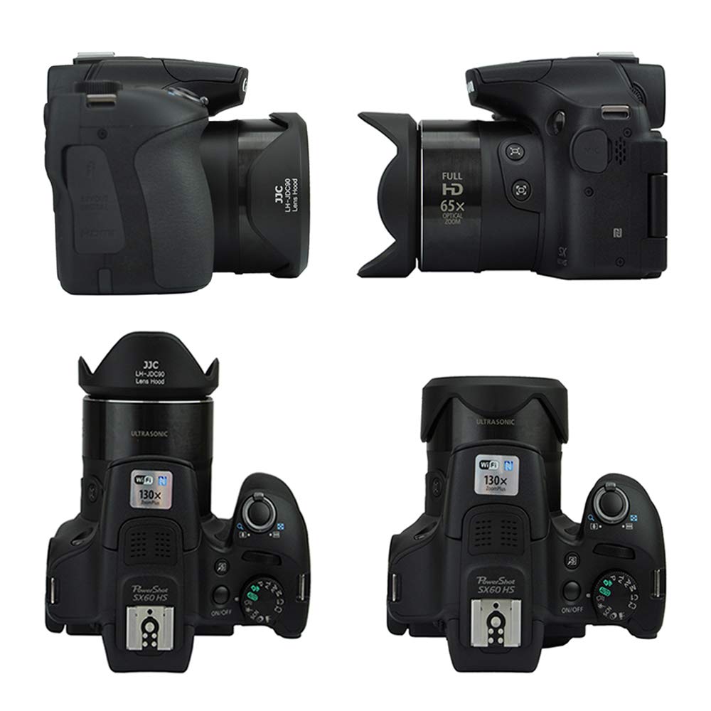 Jjc Reversible Lens Hood Shade Protector For Canon Powershot Sx70 Hs And Sx60 Hs Camera Replaces Canon Lh Dc90