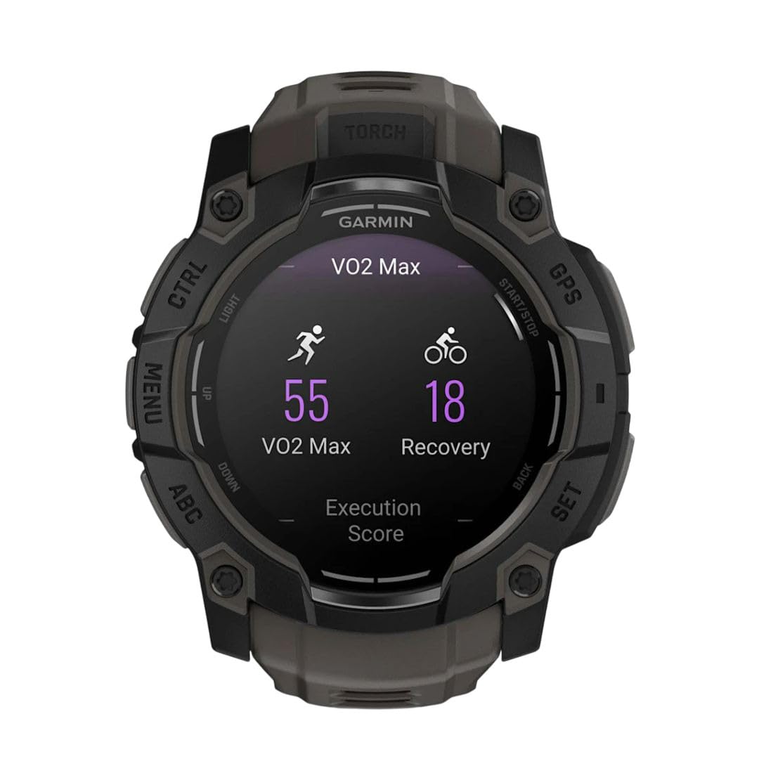 Garmin Instinct? 3 50Mm, Amoled Display, Rugged Outdoor Gps Smartwatch, Metal Reinforced Bezel, Built In Flashlight, Up To 18 Da