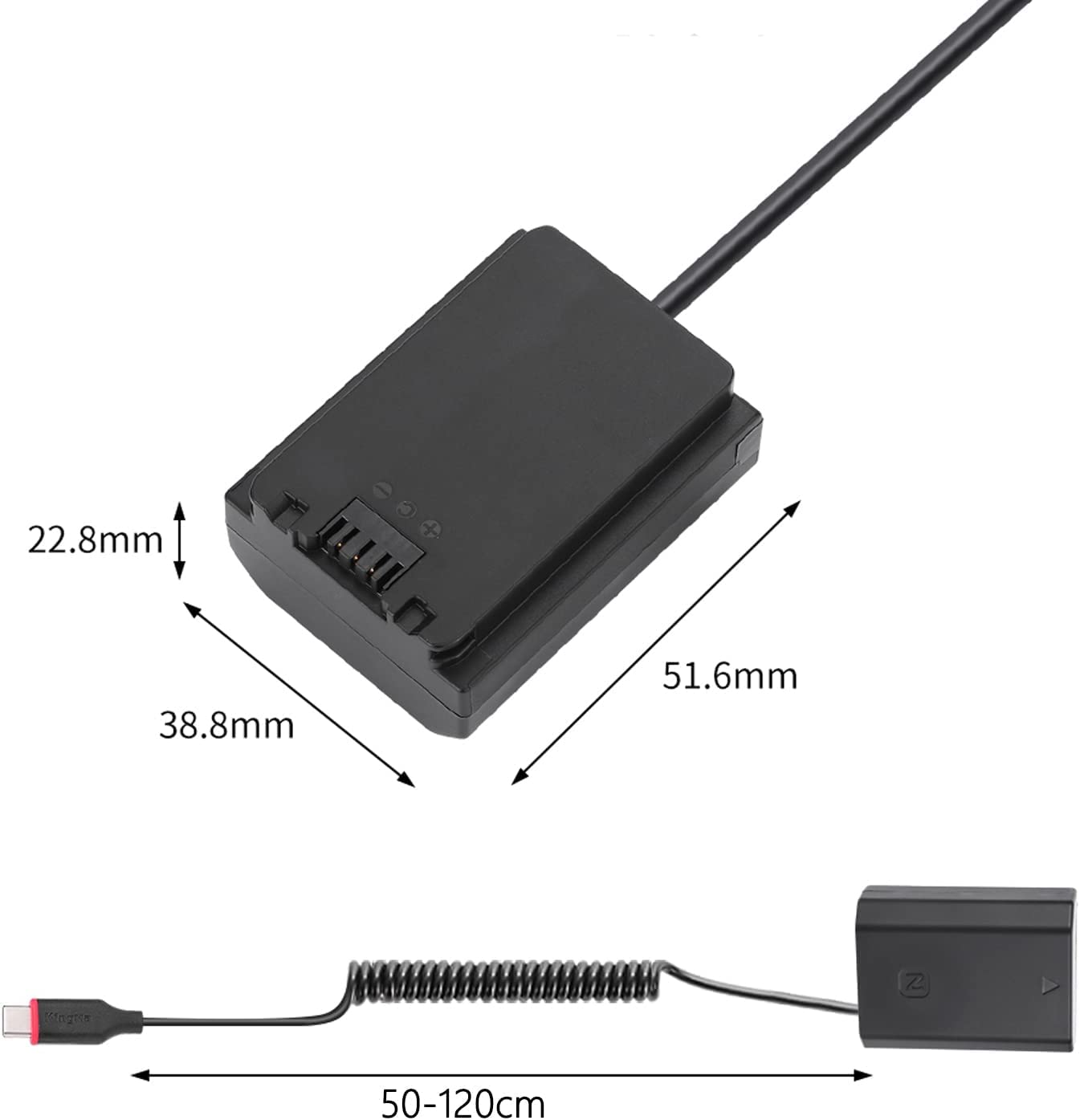 King Ma Np Fz100 Dummy Battery Decoded Np Fz100 Battery Replacement With Type C Spring Power Adapter Cable For Sony Alpha Fx3 A7