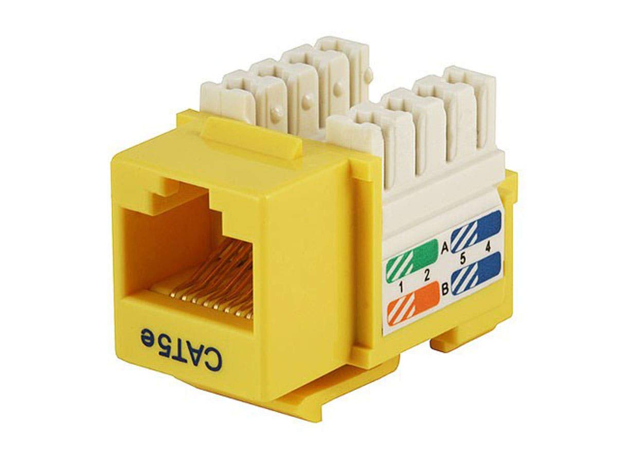 Monoprice Cat5E Punch Down Keystone Jack For 22-24Awg Solid Wire_ Yellow