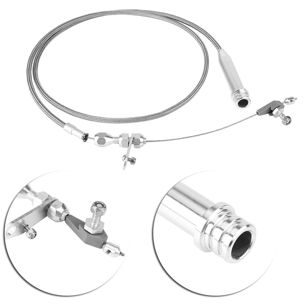 For 700R4 Kick Down Cable To Ls T Body Kickdown Cable,Braided Plastic Cable Detent For All 700R4,1.54M / 60.6In