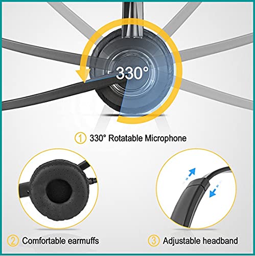Cisco Phone Headset Mic Noise Cancelling U10 Cable Rj9 & 3.5Mm Adapter Compatible With Cisco Ip Phones 6861 7942G 7965G 8841 885