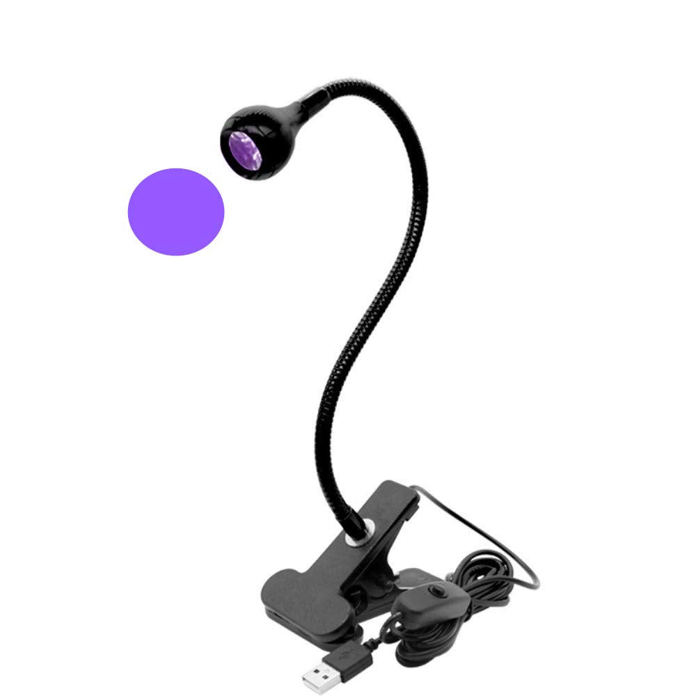 Zoelass Upgraded Big Chip 395Nm Uv Led Black Light Fixtures With Gooseneck And Clamp For Uv Gel Nail And Ultraviolet Curing, Por