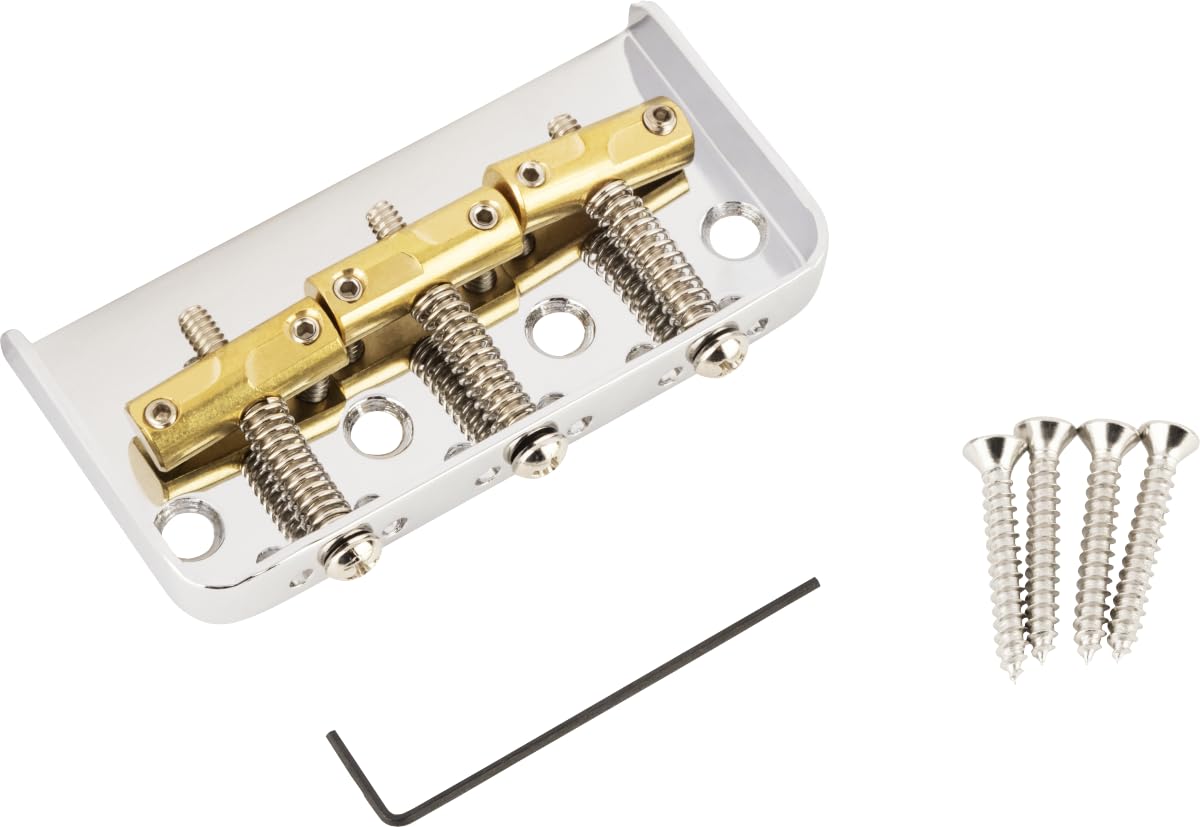 Fender 3-Saddle Custom Cut-Off Vintage-Style Tele Bridge With Compensated Brass Saddles,