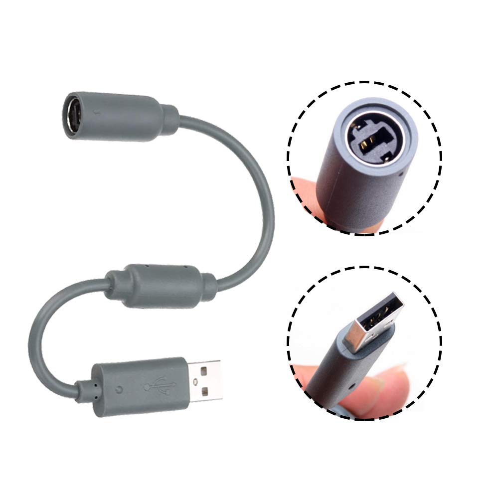 2X Wired Controller Usb Breakaway Cable Cord Compatible With Microsoft Xbox 360