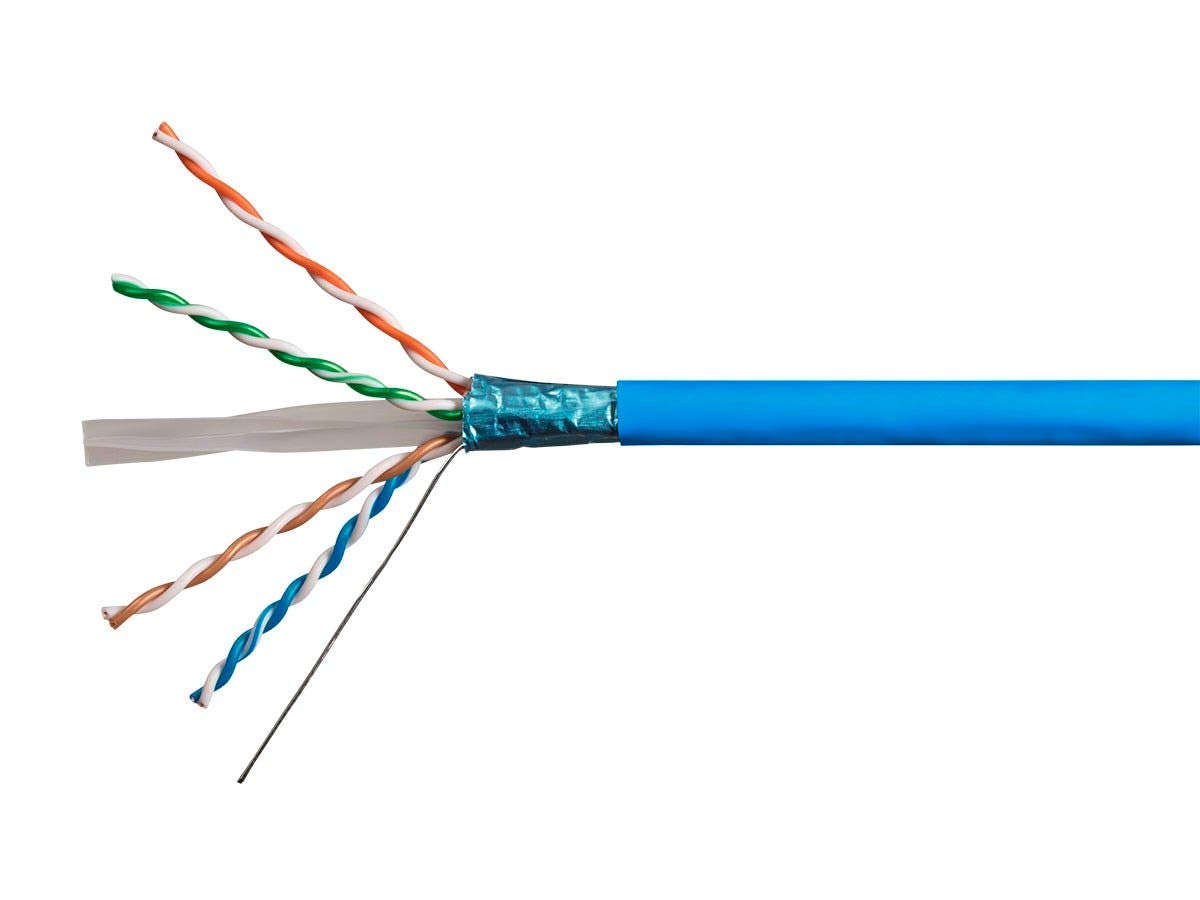 Monoprice Cat5E 1000Ft Blue Cmr Bulk Cable  Shielded (F/Utp)  Solid  24Awg  350M