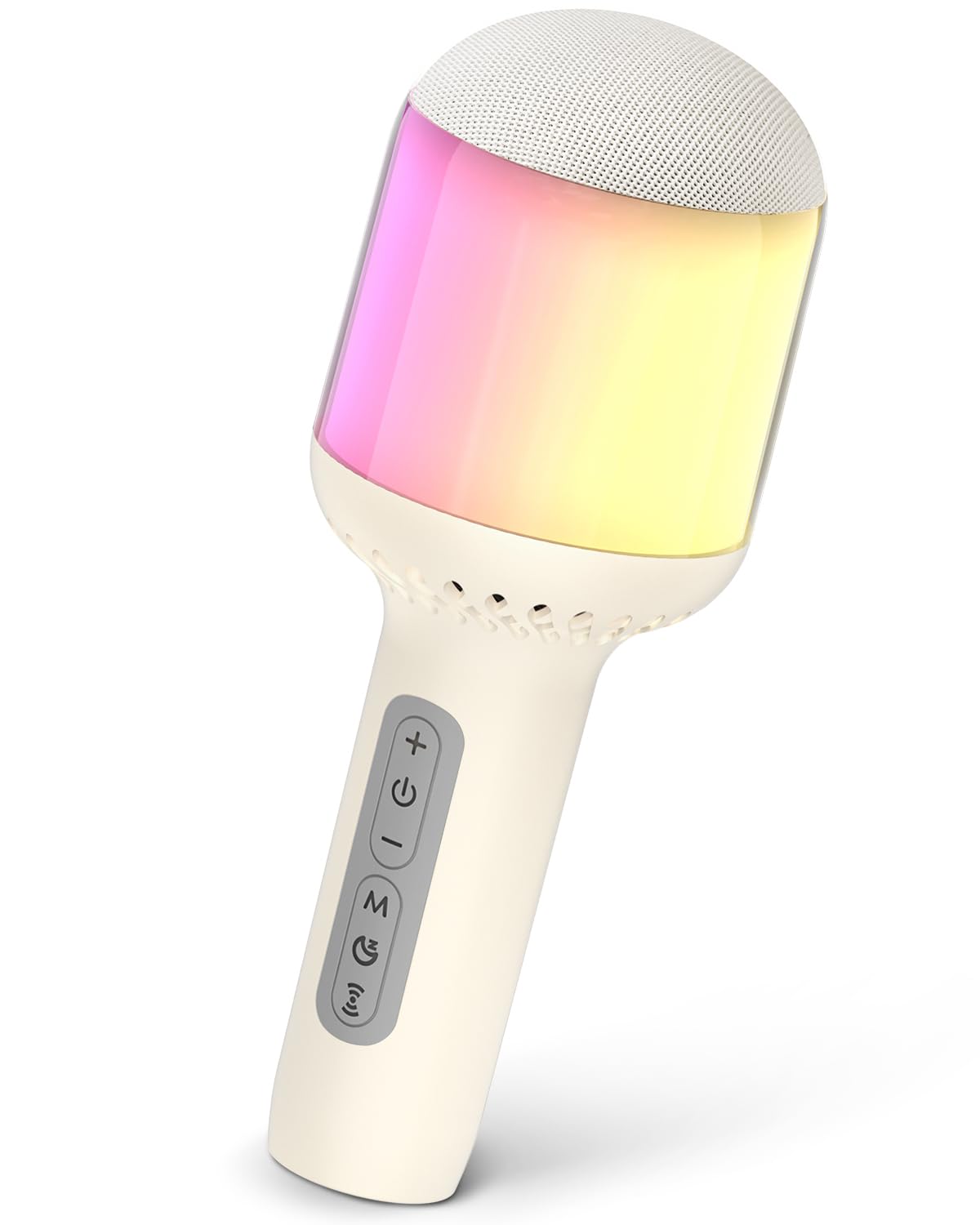 Wireless Bluetooth Karaoke Microphone with Dynamic Lights, Portable Handheld Mic, 6 Sound Effects, 10H Battery, Perfect for Kids