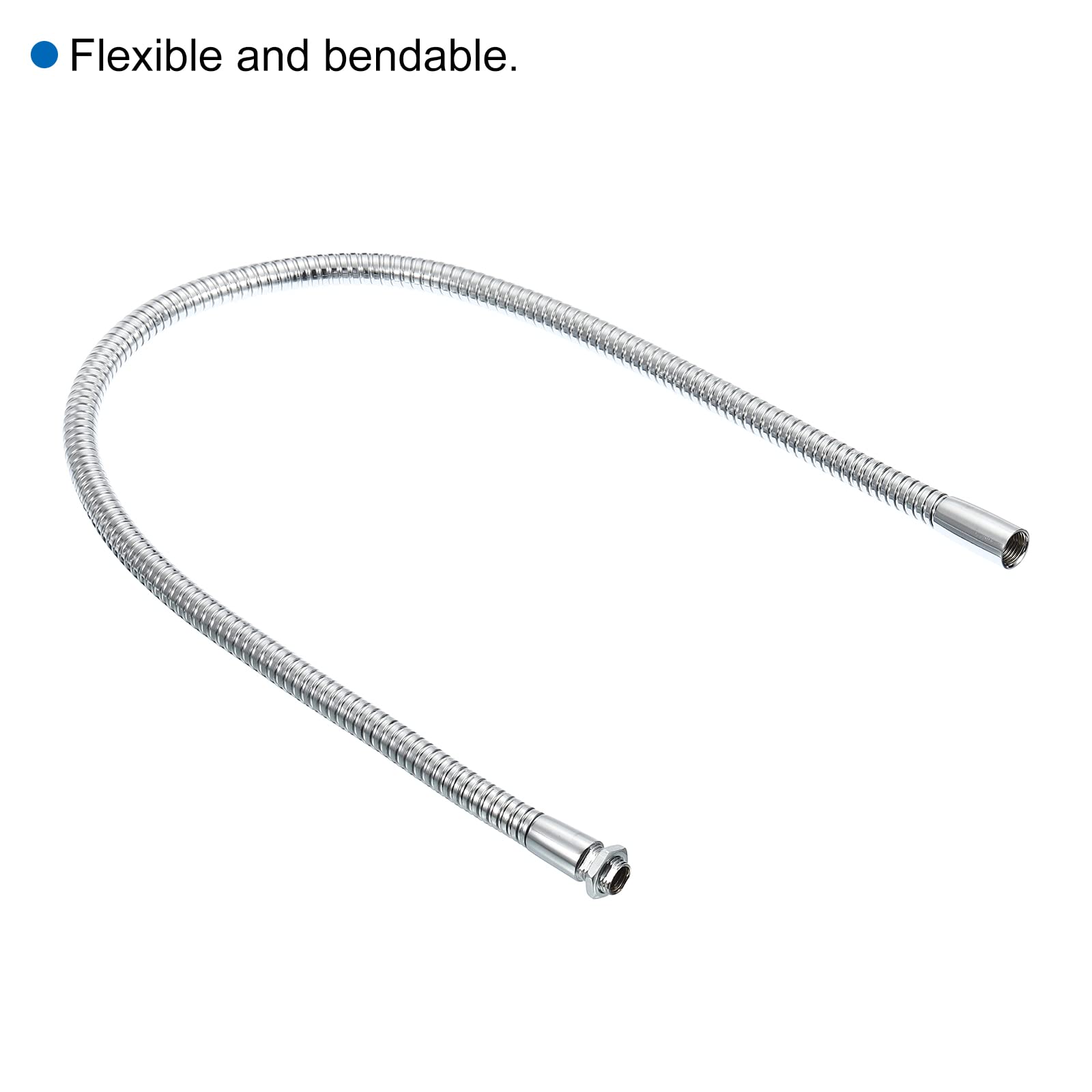 Patikil 23'' Universal Gooseneck, M10 Fine Thread Metal Bendable Hose Flexible Arm Gooseneck Tube Extension For Multifunction Di