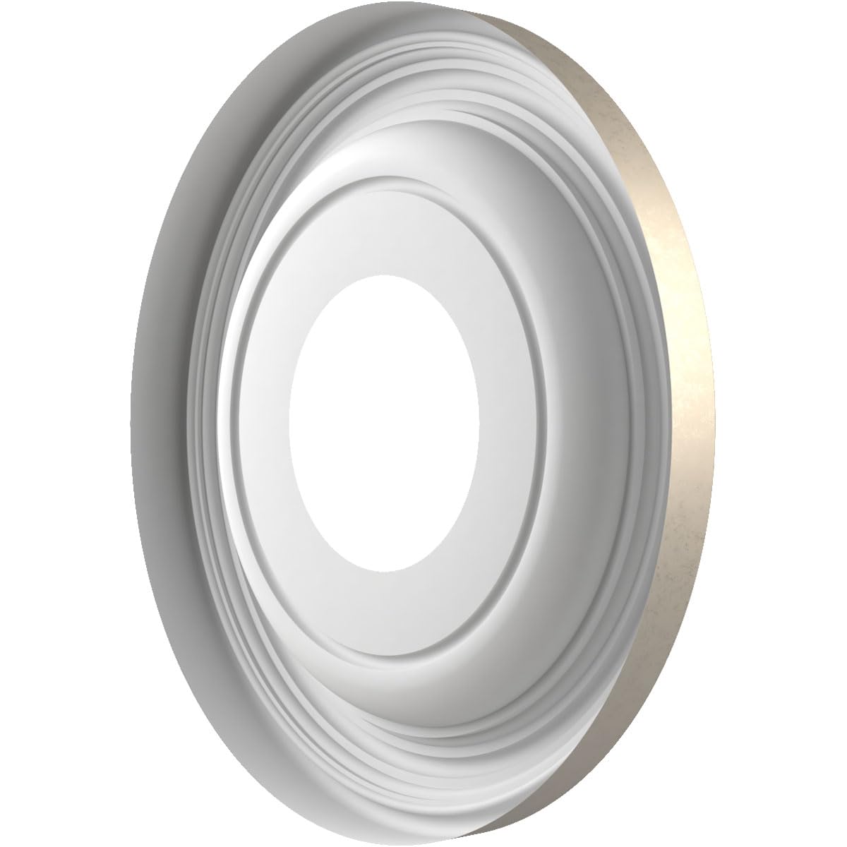 10Od X 3 1/2Id X 1 1/8P Traditional Thermoformed Pvc Ceiling Medallion (Fits Canopies Up To 5 1/2), Metallic Silver Metallic