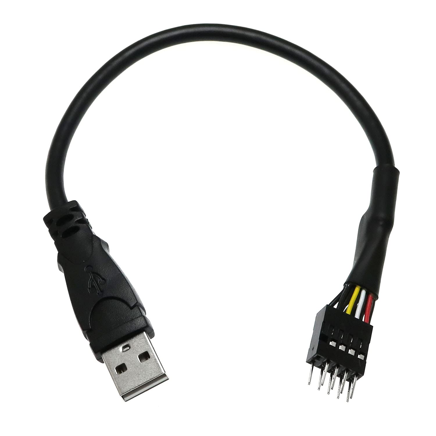 Bairong Black 9 Pin Usb Idc Male Header To Single Usb 2.0 Type A Male Cable 7.8 Inches
