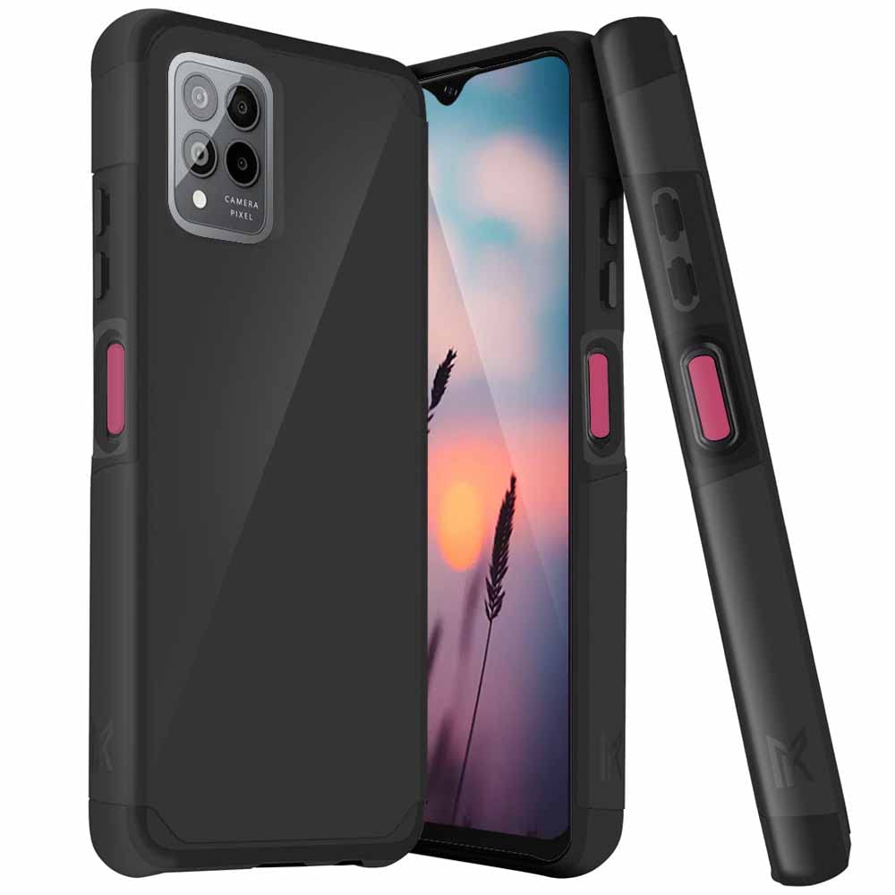 Tjs Compatible For T Mobile Revvl 6 Pro 5G Phone Case, Dual Layer Hybrid (Magnetic Mount Friendly) Shockproof Drop Protection Im