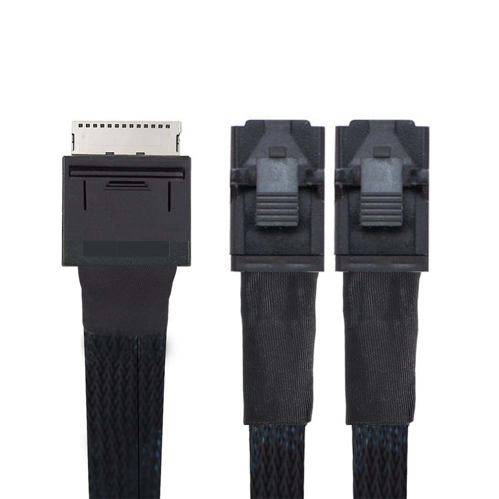 Cablecc 50Cm Oculink Pcie Pci Express Sff 8611 8X 8 Lane To Dual Sff 8643 Hd 4X Ssd Data Active Cable