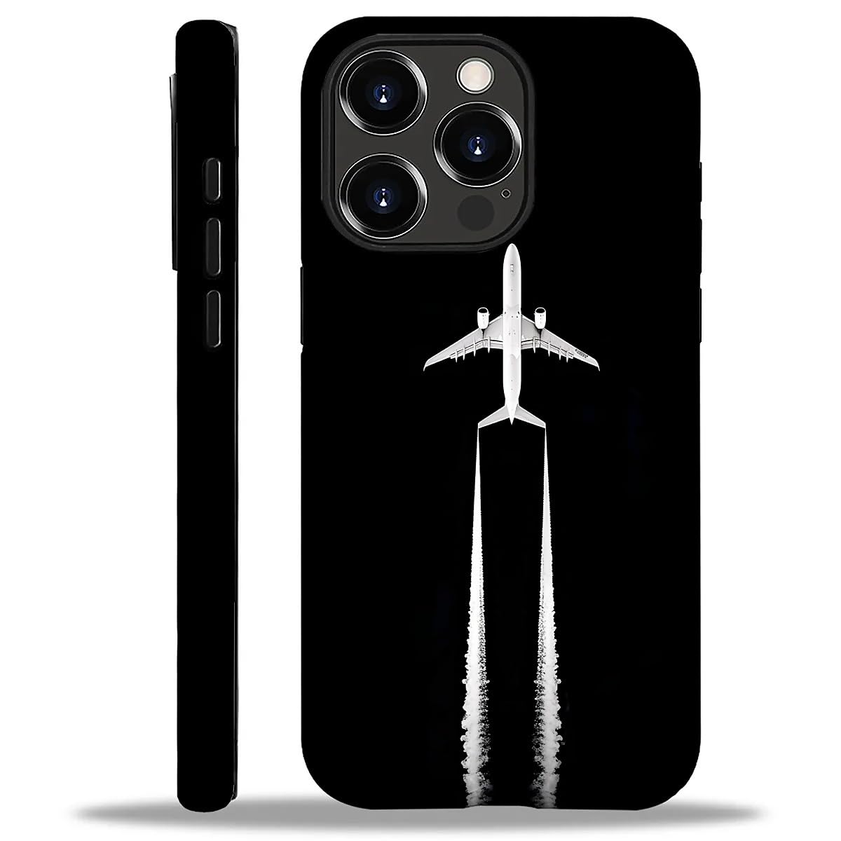 WANKBLC Compatible with iPhone 16 Pro Matte Case, Airplane Pilot Plane Aviation Pattern for Girl Full Body Design Soft Silicone 