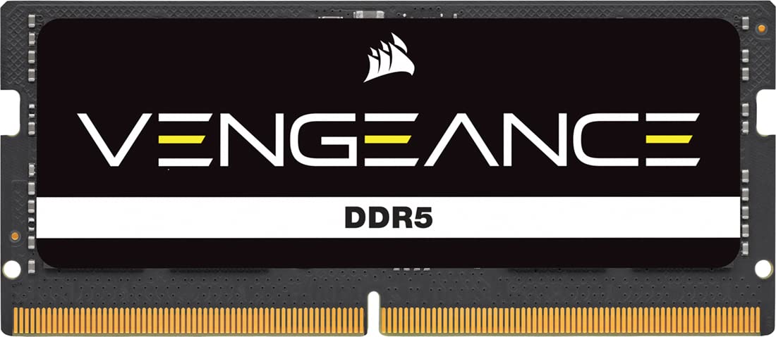 CORSAIR Vengeance SODIMM DDR5 RAM 16GB (1x16GB) 5600MHz CL48 Intel XMP iCUE Compatible Computer Memory  Black (CMSX16GX5M1A5600