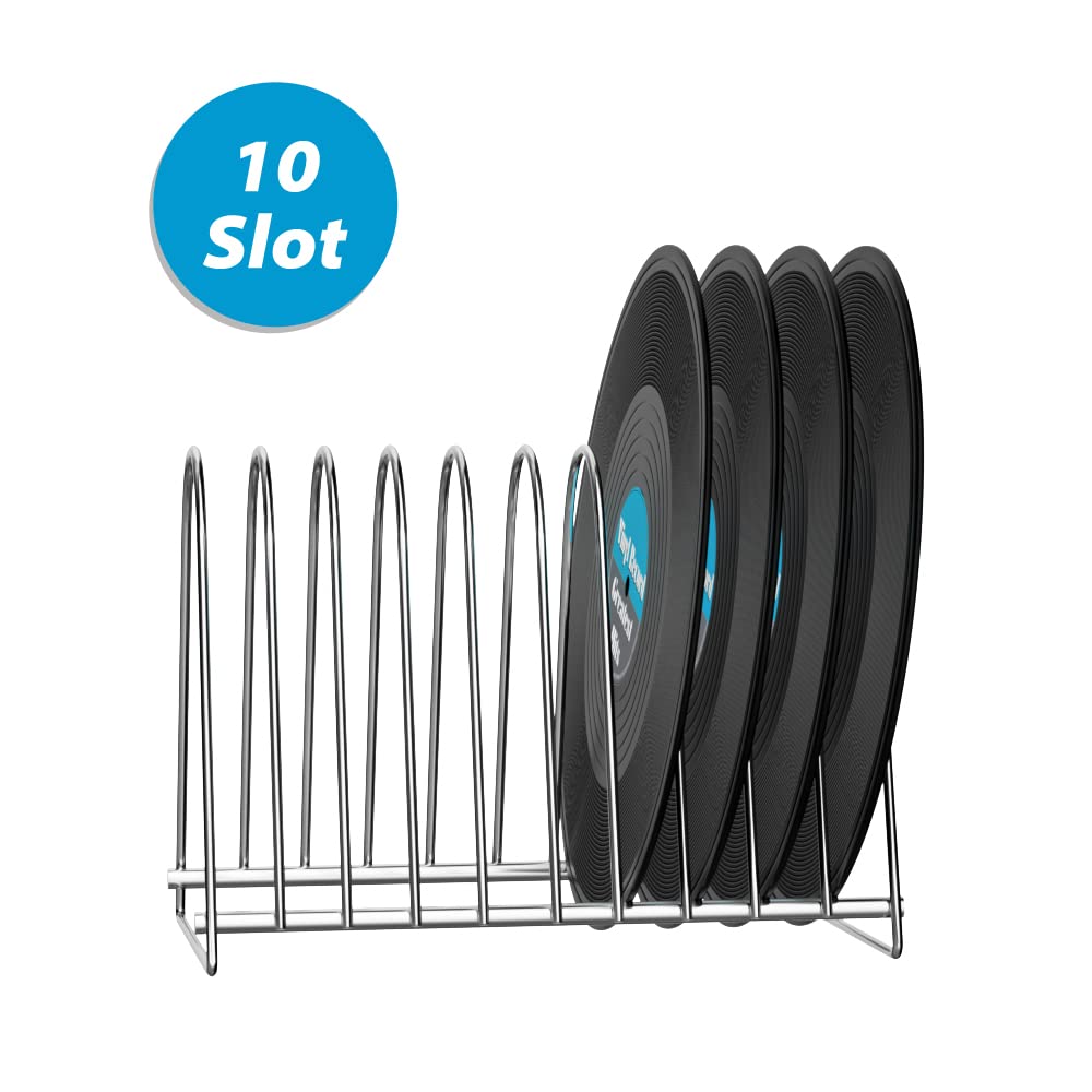 WEWU ROUNDS Record Stand CB-06 Stainless Steel for 10 Vinyl Records 7" EP 12" LP