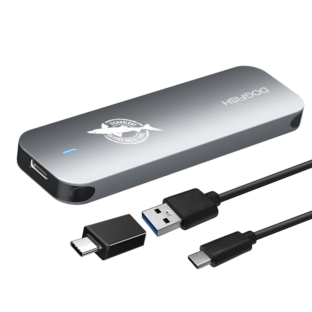 Dogfish Portable External Ssd 1Tb 2242/2260/2280 Ngff Grey Metal Usb 3.1 Type C Ultra Light Mini Breathable Portable Solid State