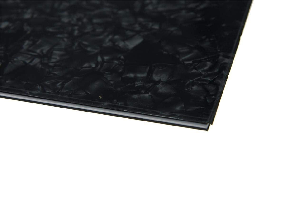 Dopro Blank Guitar Bass Pickguard Material Scratch Plate Material Sheet 290X431Mm Black Pearl