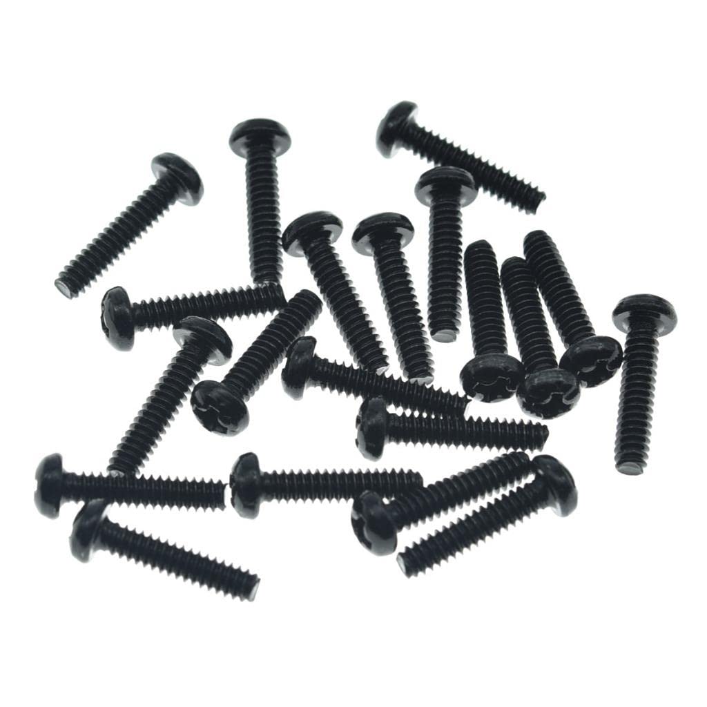 Kaish 20 Pack Stainless Steel American #6 32 3 Way/5 Way Selector Switch Mounting Screws For Stratocaster/Telecaster Black