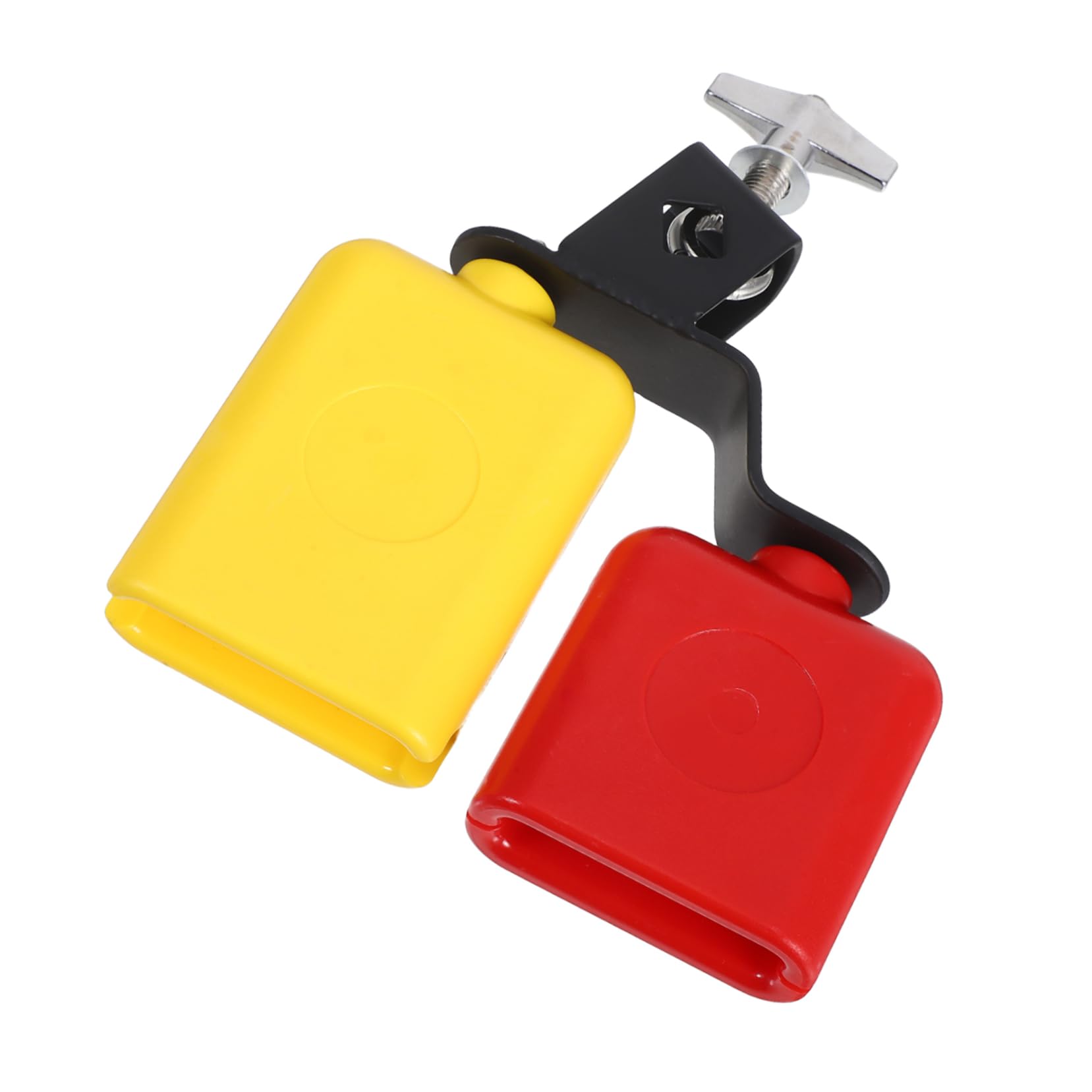 OFFSCH Plastic Jam Block Dual Tones Cowbell Sambago Bell Percussion Instrument for Drum Set Includes Cowbell and Drum Bell for V