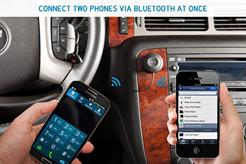 Kinivo Btc450 Bluetooth Car Kit (Hands-Free, Aux Bluetooth Adapter For Cars With Ground Loop Noise Isolator, 3.5Mm Aux Input, Ap