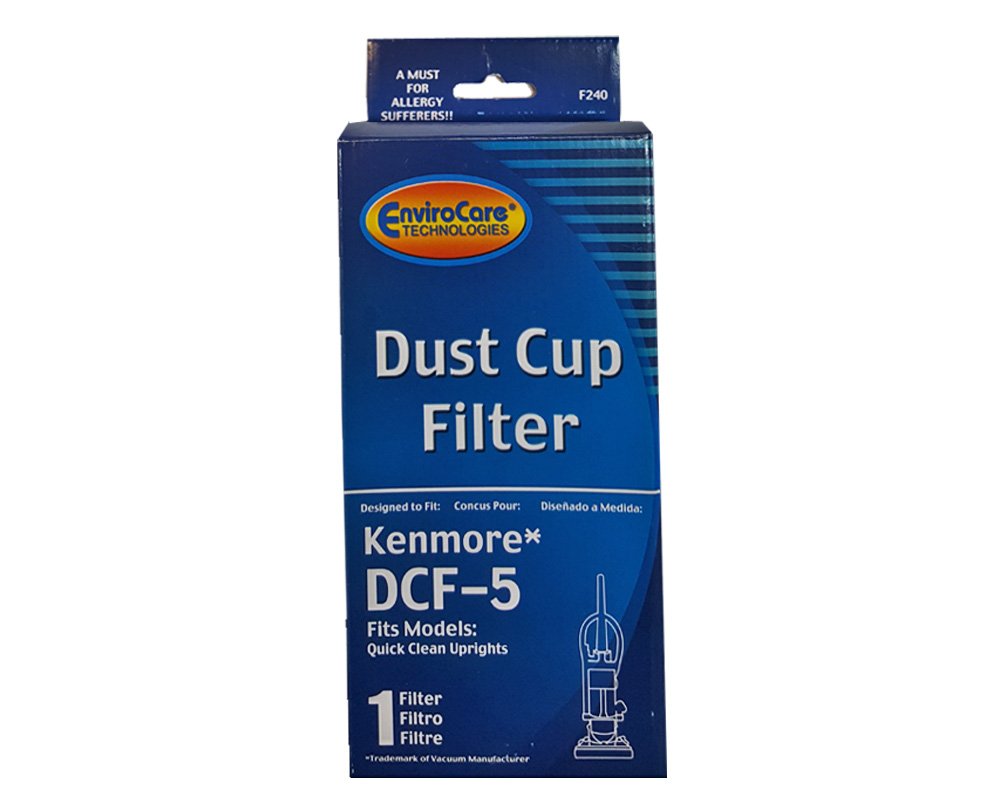 (3) Kenmore Dcf 5 Pleated Hepa Tapered Filter W/Activated Charcoal, Upright, Bagless Quck Clean Vacuum Cleaners, 618683, 0208001