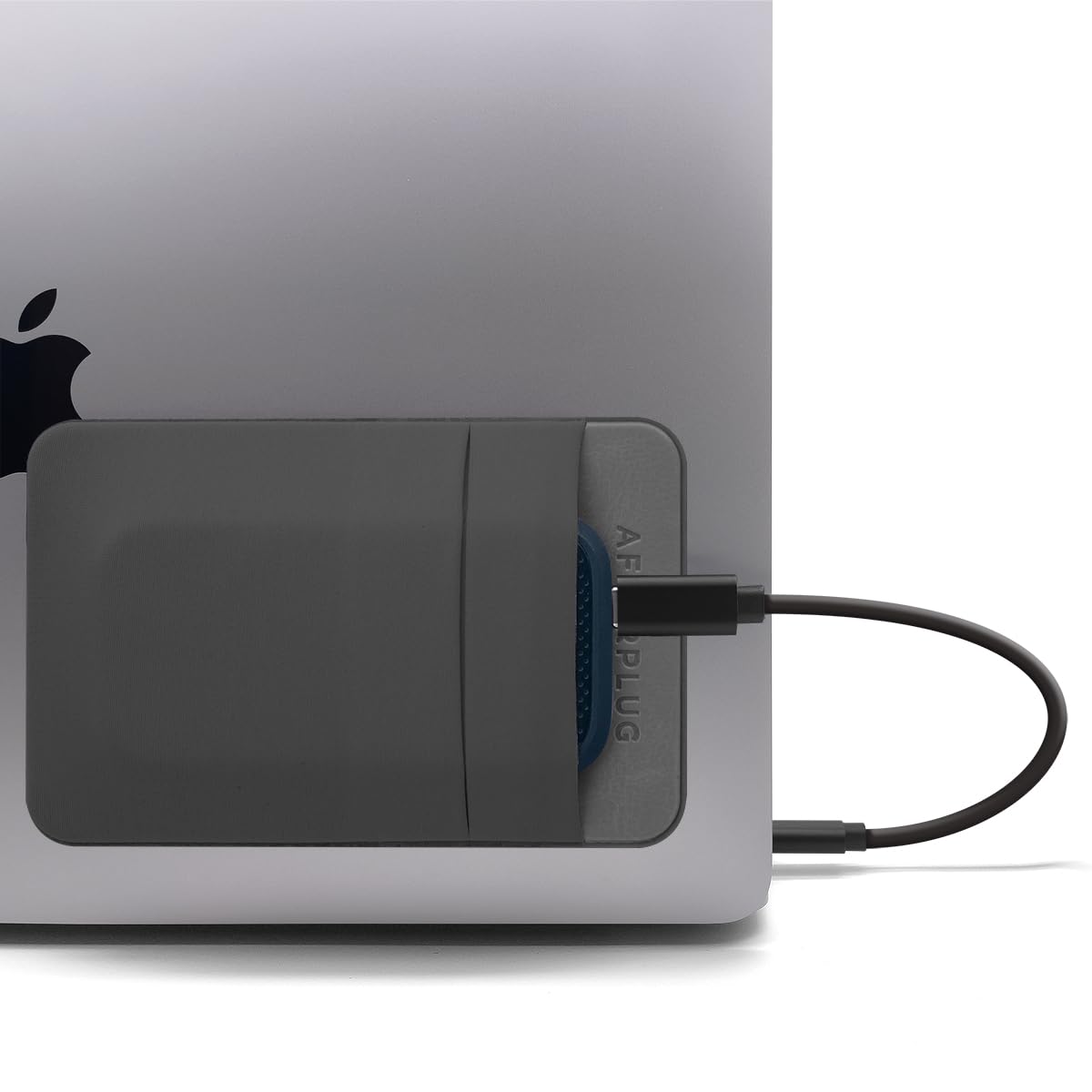 Afterplug 2 Pocket Adhesive Pouch For Laptop, Compatible With External Portable Ssd, Magic Mouse, Usb Cable And More   Gray
