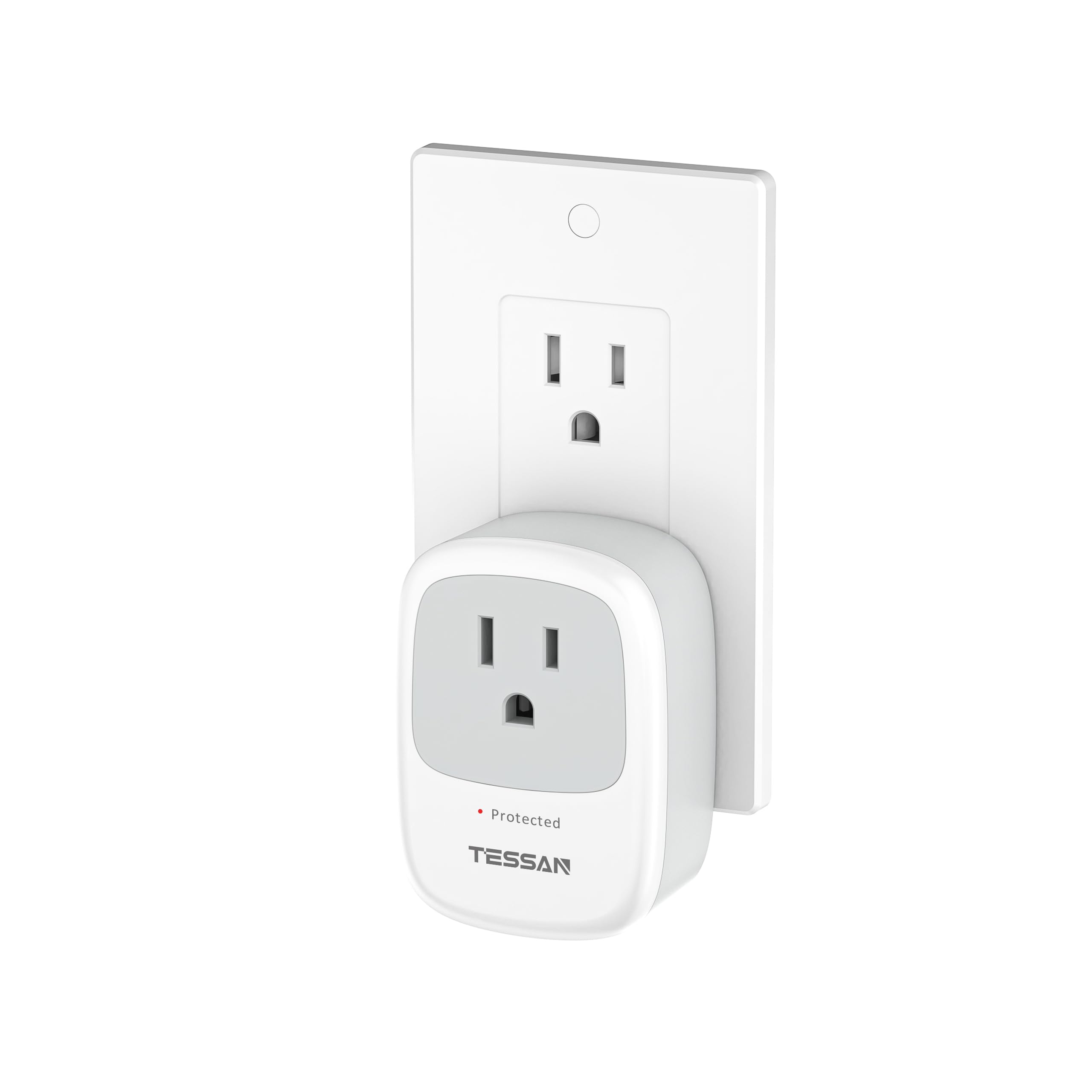 TESSAN Single Outlet Wall Surge Protector with 1050J Surge Protector, Grey