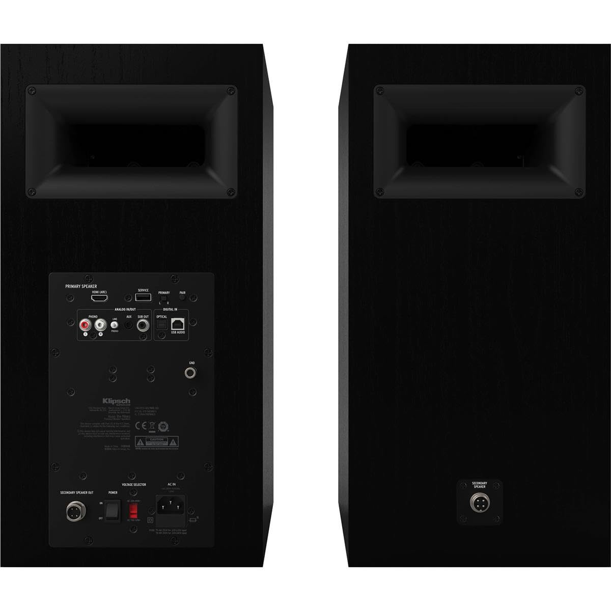 Klipsch The Nines Heritage Inspired (Pair) Powered Speakers   Black