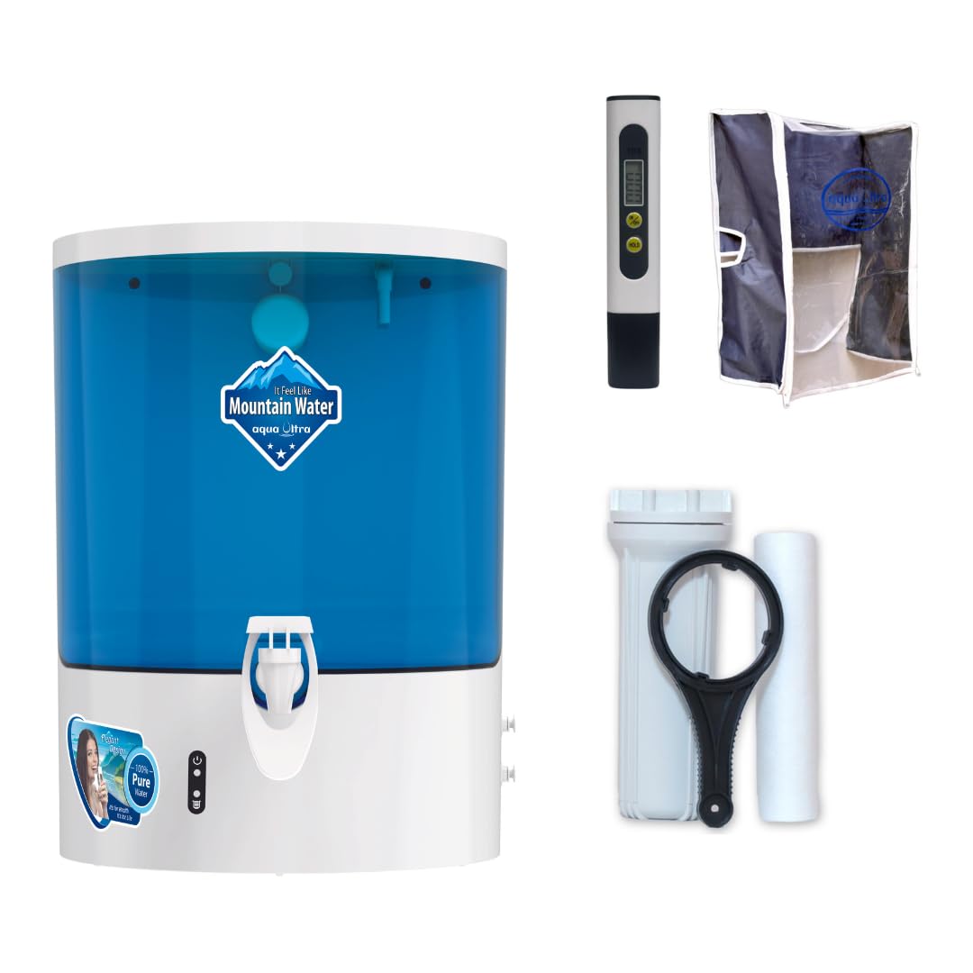 Aquaultra Water Purifier For Home | 9L  Ro+Uv+Uf CopperAlkaline | Includes Digital Tds Meter & Body Cover | For For All Water