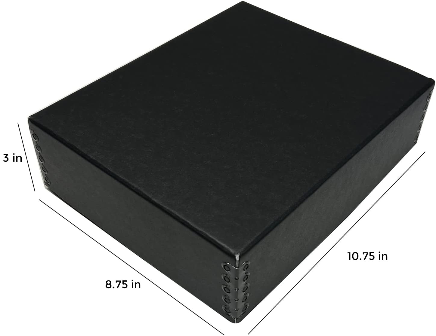 Lineco Museum Archival Drop Front Storage Box, Acid Free With Metal Edges, 8.5 X 10.5 X 3 Inches, Black (733 2008), Set Of 2