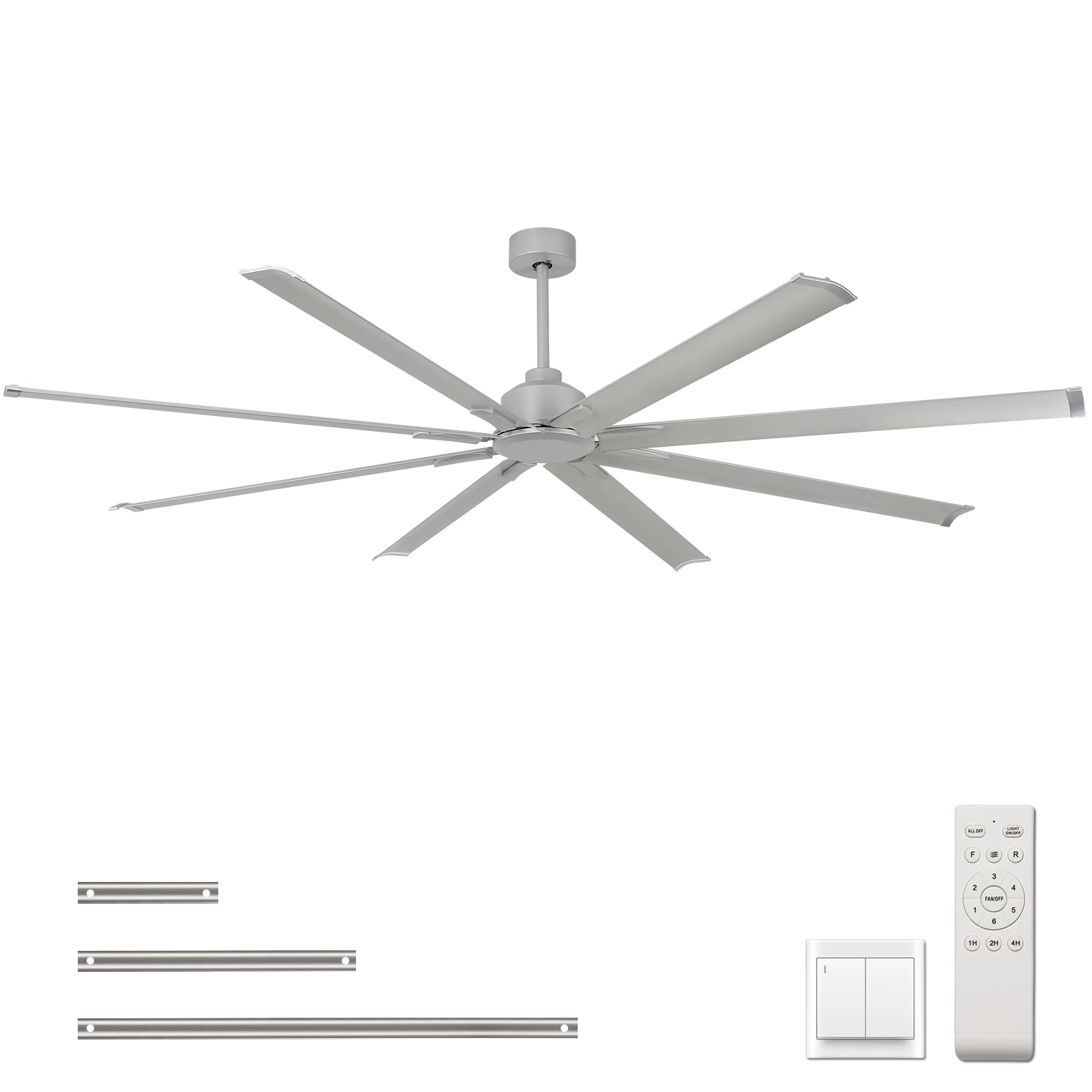 YYEHON 96 inch Large Industrial Ceiling Fan - DC Motor Shop Ceiling Fans with Remote Control Home or Commercial Ceiling Fan for 
