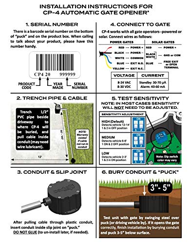 Cp3 100 Vehicle Sensor Kit Exit Wand 100 Feet Car Vehicle Detector Automatic Gate Release Free Exit Device
