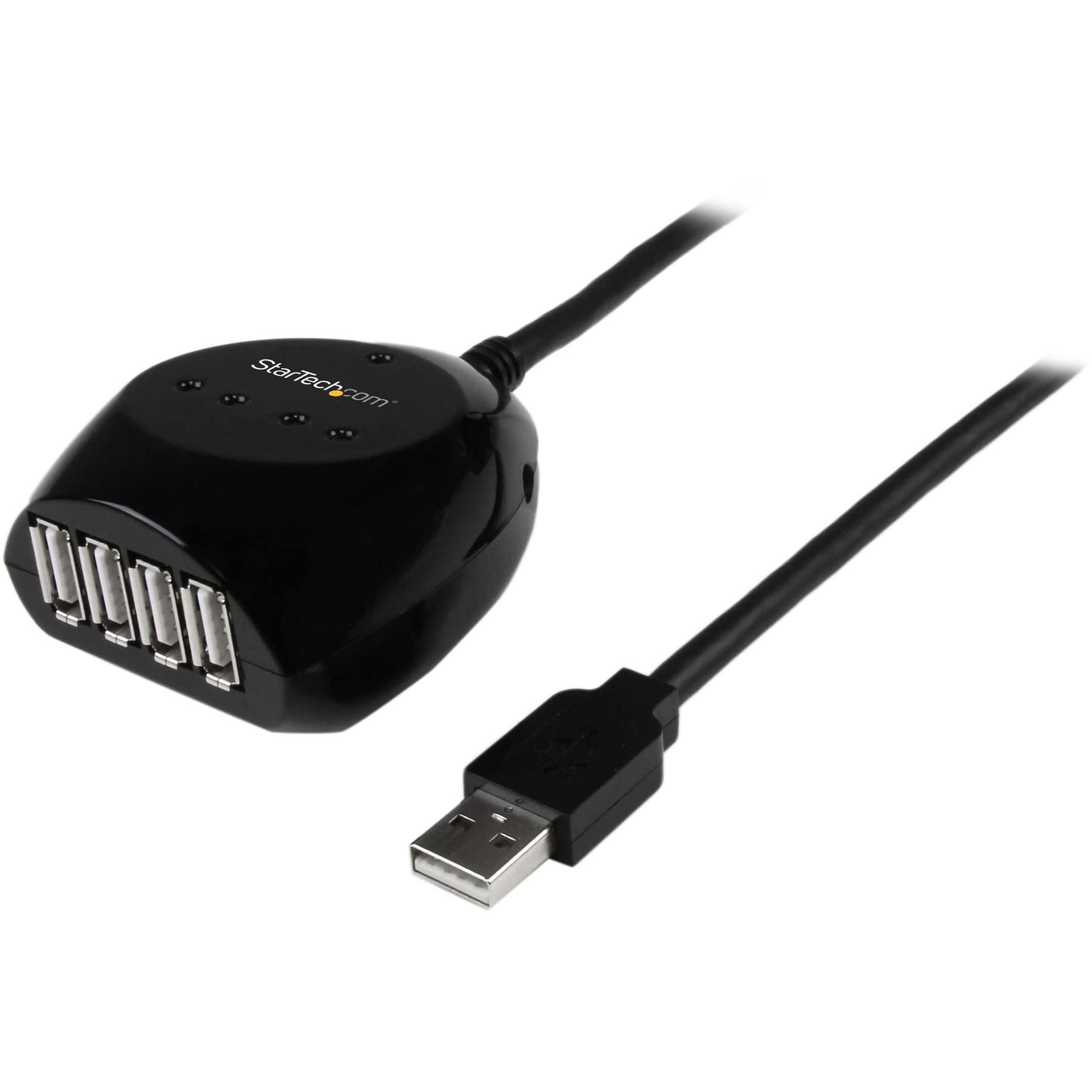 StarTech.com 15m USB 2.0 Active Cable with 4 Port Hub - Long USB Cable with 4 port USB Hub - USB A (M) to 4x USB A (F) - 15m, 50