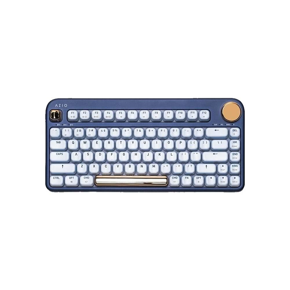 Azio Izo Wireless Bt5/Usb Pc & Mac Mechanical Keyboard, Blue Iris