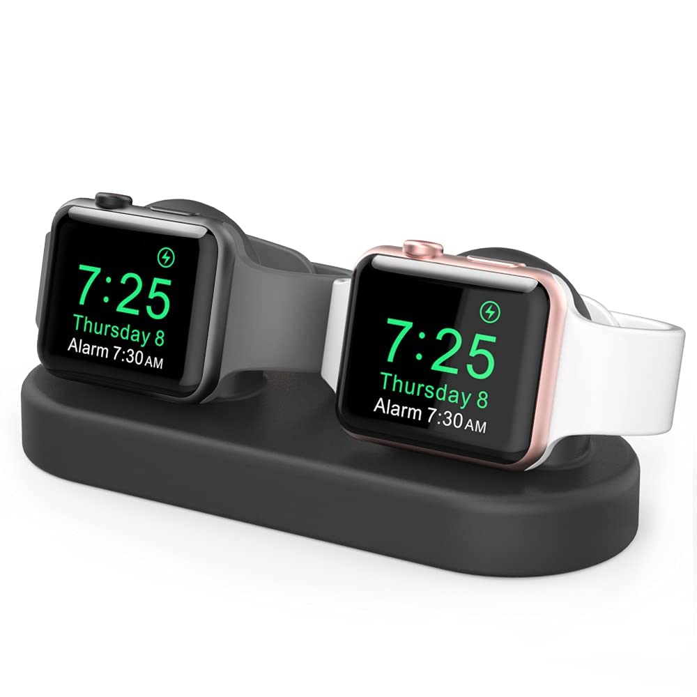 Delidigi Dual Iwatch Stand Dock Silicone Charger Stand Compatible With Apple Watch Ultra 2, Ultra, Se, Series 9 8 7 6 5 4 3 2 1