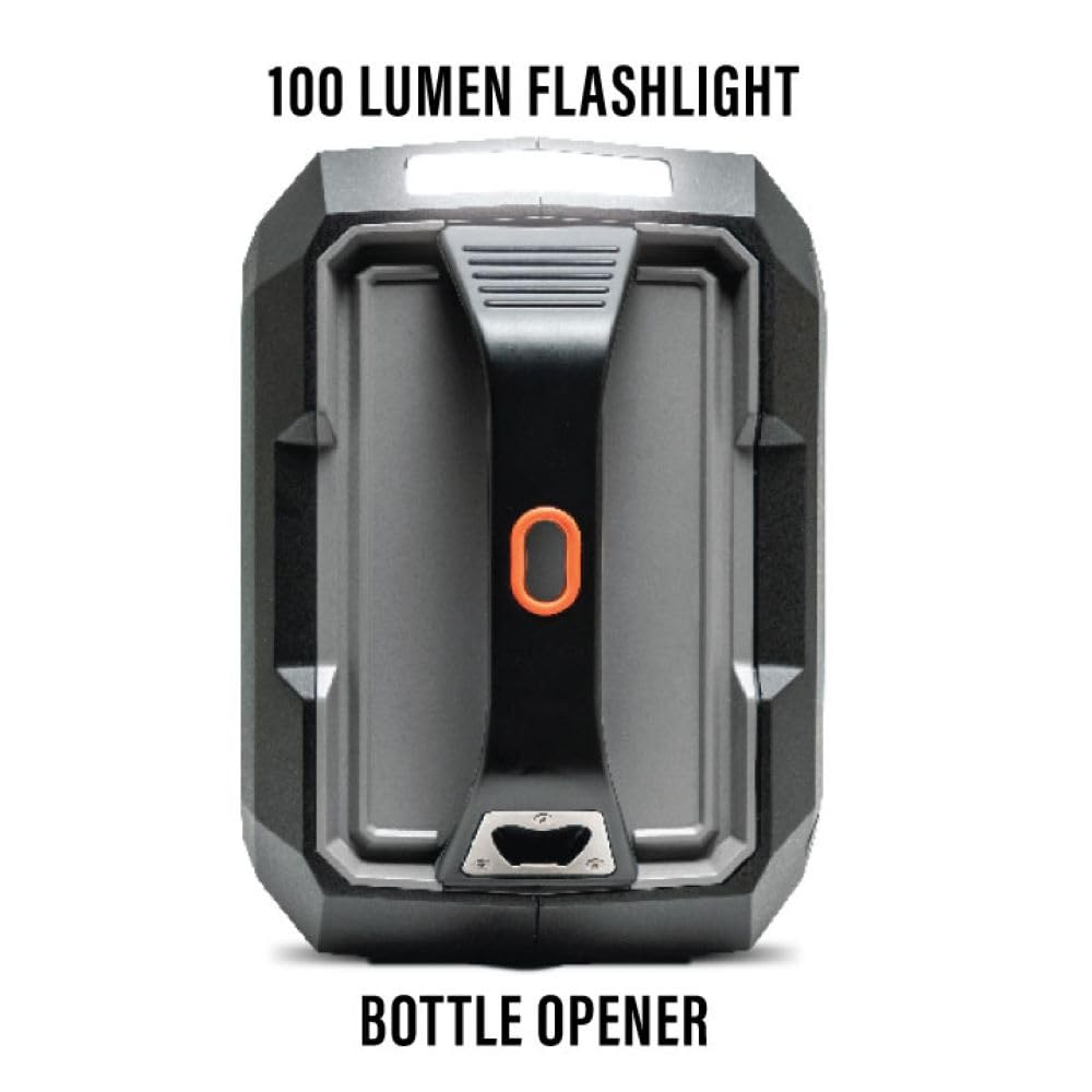 Ecoxgear Defender: Outdoor Portable Bluetooth Speaker, 121Db Massive Sound, Waterproof And Drop Proof, With Led Party Lights, Pair Up To 100, 25+ Hours Playtime (Black Oak)