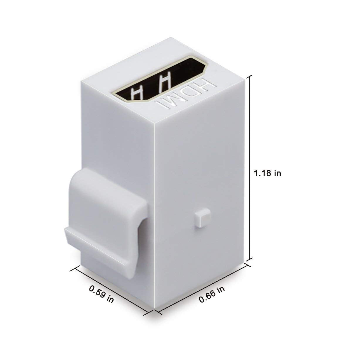 Hdmi Keystone Jack, Phizli 10 Pack Hdmi Keystone Insert Female To Female Coupler Adapter (White)