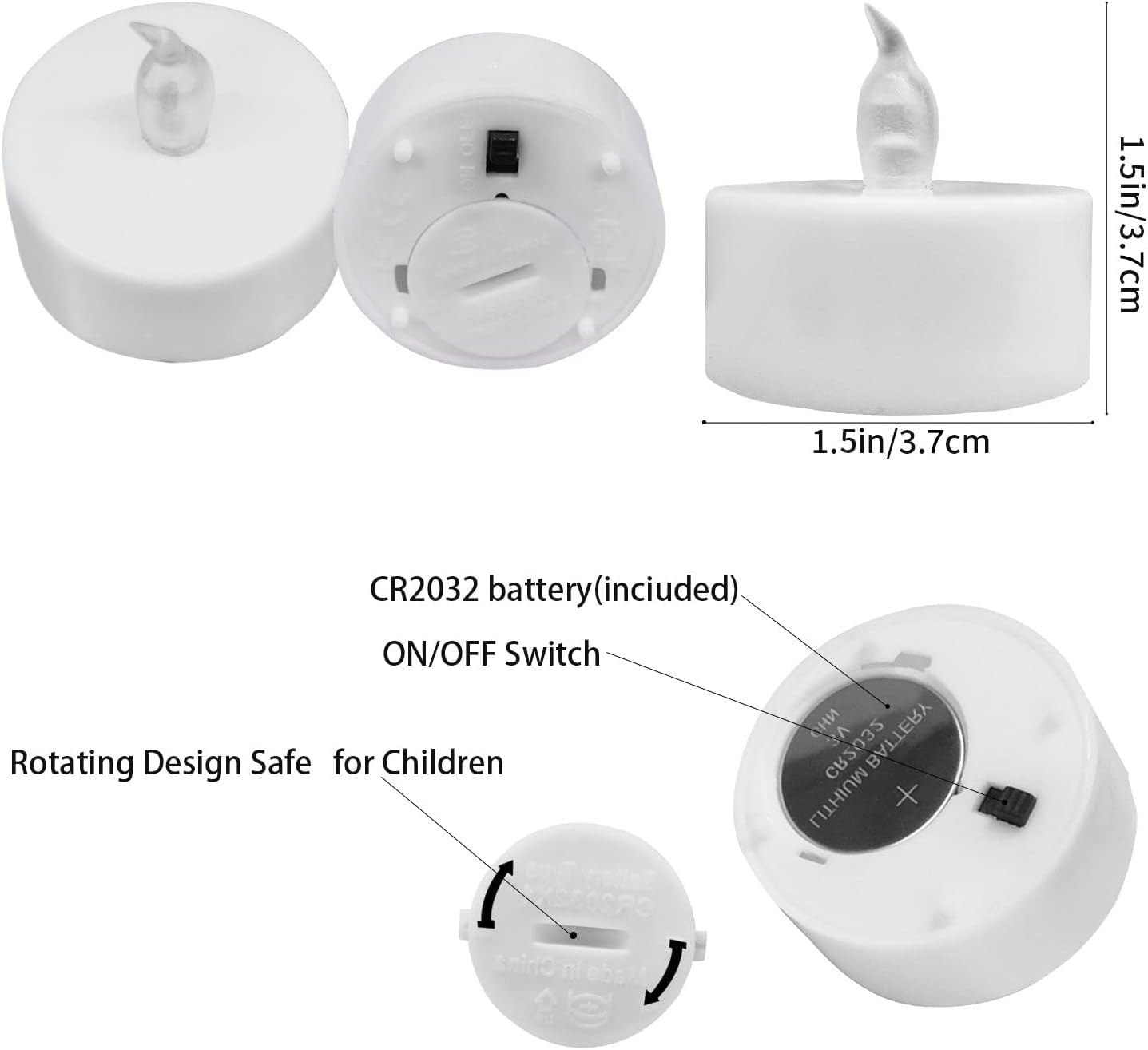 Yiwer Battery Tea Lights Candles   Led Tea Lights 200 Hours Pack Of 12 (Warm White)