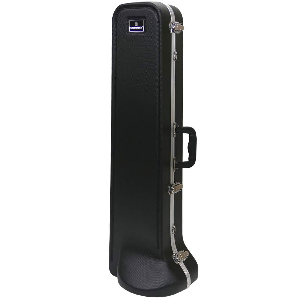 Crossrock ABS Woodwind Hardshell Case-Fits Tenor Trombone-Removable Shoulder Strap, Storage Compartment, TSA Lock-Black (CRA860T